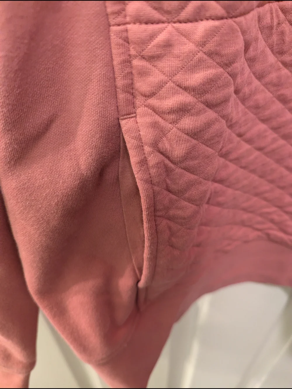 L.L.Bean Quilted Pullover Sweatshirt in Rose Pink - Picture 4 of 9